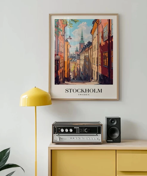 Çerçevesiz Poster Gamla Stan'ın Zarif Sokakları - Resim 3