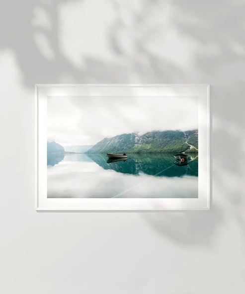 Çerçevesiz Poster Sakin Göl Manzarası - Resim 2