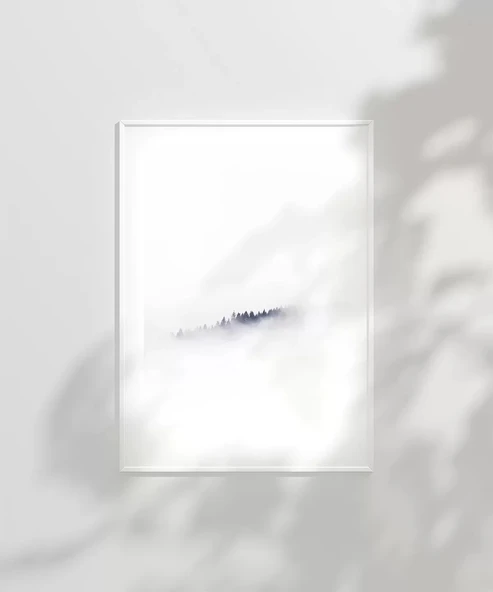 Çerçevesiz Poster Sisli Zirve - Resim 2