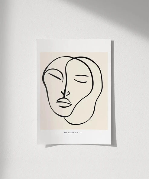 Çerçevesiz Poster Minimalist Portre Sanat ürün görseli