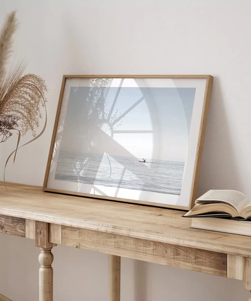 Çerçevesiz Poster Denizde Tek Başına - Resim 4