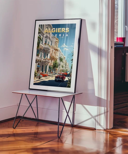 Çerçevesiz Poster Akdeniz Cezayir Sokak Manzarası - Resim 3