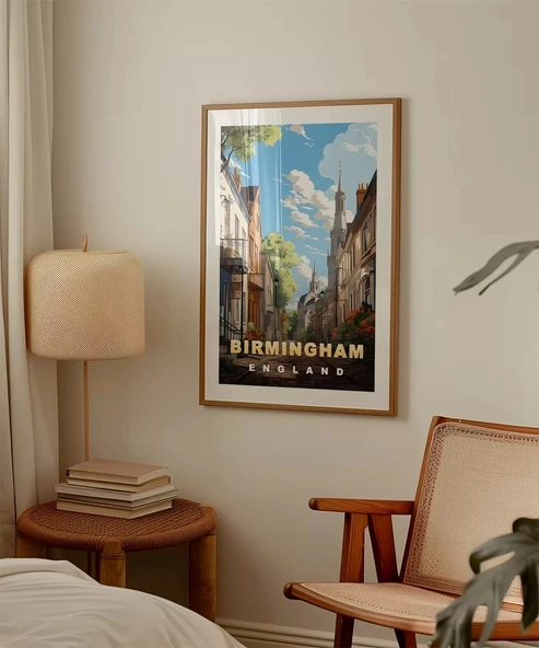 Çerçevesiz Poster Birmingham'ın Sakin Sokakları - Resim 3