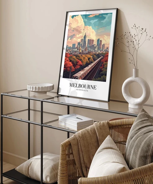 Çerçevesiz Poster Melbourne Tren İstasyonu - Resim 4