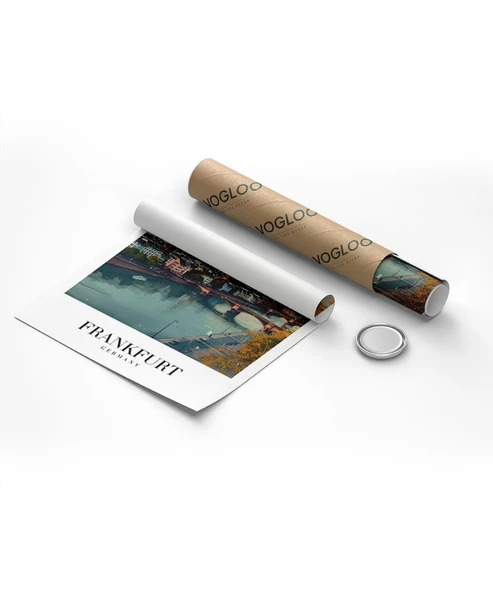 Çerçevesiz Poster Frankfurt Vintage - Resim 8