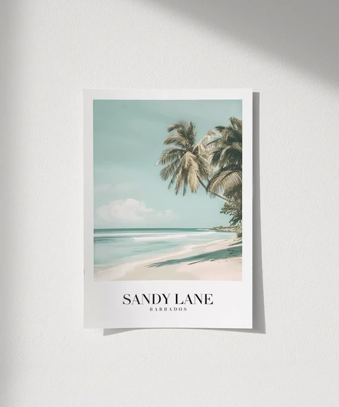 Çerçevesiz Poster Sandy Lane Barbados Tropik Sahil - Resim 7