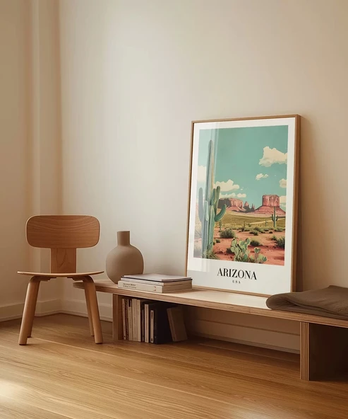 Çerçevesiz Poster Arizona Çölün Simgesi - Resim 3