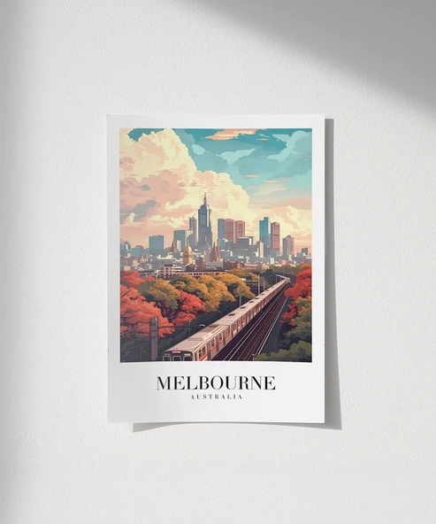 Çerçevesiz Poster Melbourne Tren İstasyonu ürün görseli