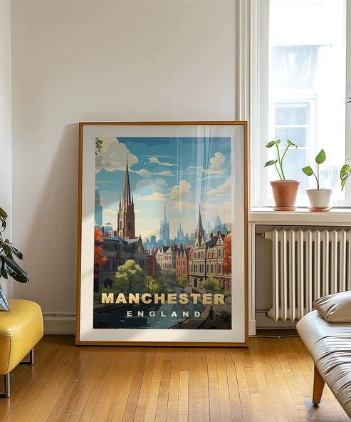 Çerçevesiz Poster Manchester'ın Zarif Mimarisi - Resim 5