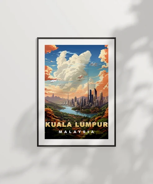 Çerçevesiz Poster Kuala Lumpur Şehir Silüeti - Resim 6
