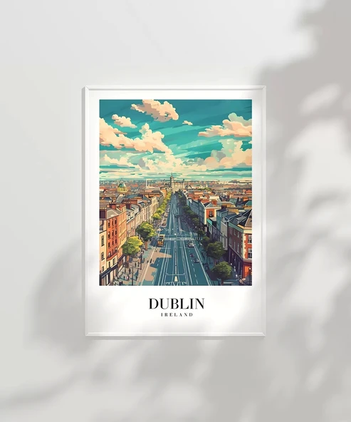 Çerçevesiz Poster Grafton Caddesi Manzarası - Resim 2