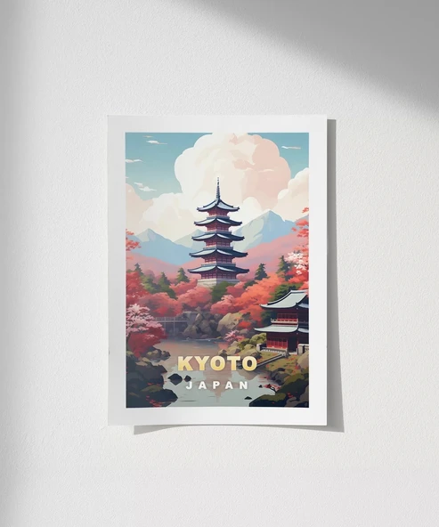 Çerçevesiz Poster Sonbahar Kyoto Manzarası ürün görseli