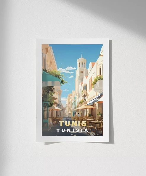 Çerçevesiz Poster Tunus’un Kalbi Tunis Şehir ürün görseli