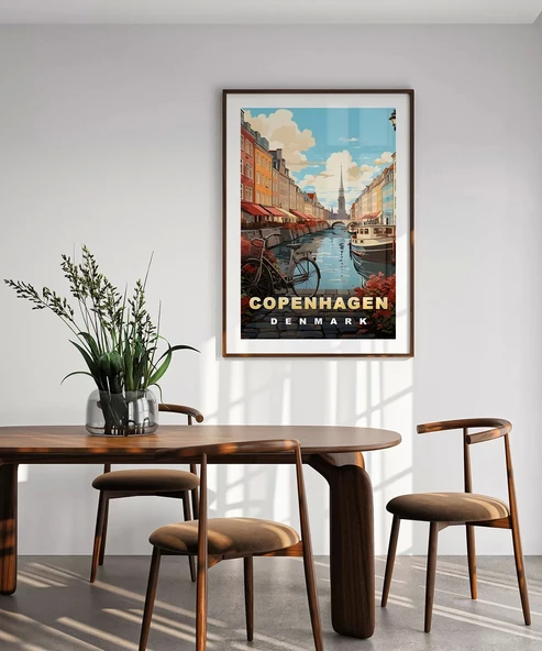 Çerçevesiz Poster Nyhavn'ın Renkli Kanalları - Resim 5