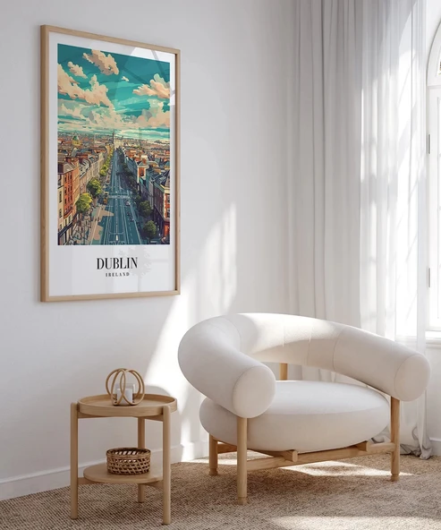 Çerçevesiz Poster Grafton Caddesi Manzarası - Resim 3