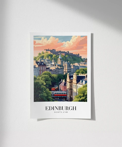 Çerçevesiz Poster Edinburgh'un Tarihi Tepeleri ürün görseli