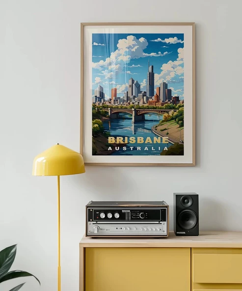 Çerçevesiz Poster Nehir ve Gökdelenlerin Şehri - Resim 3