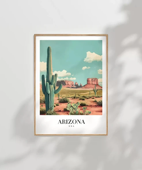 Çerçevesiz Poster Arizona Çölün Simgesi - Resim 7