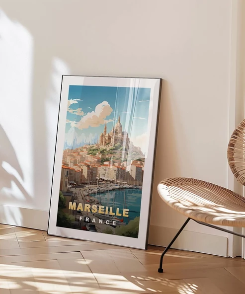 Çerçevesiz Poster Marsilya'nın Tarihi ve Deniz Estetiği - Resim 5