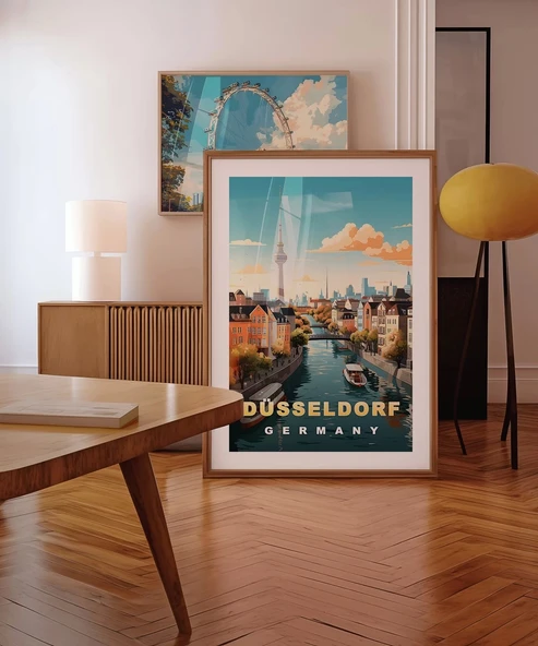 Çerçevesiz Poster Düsseldorf Almanya - 3