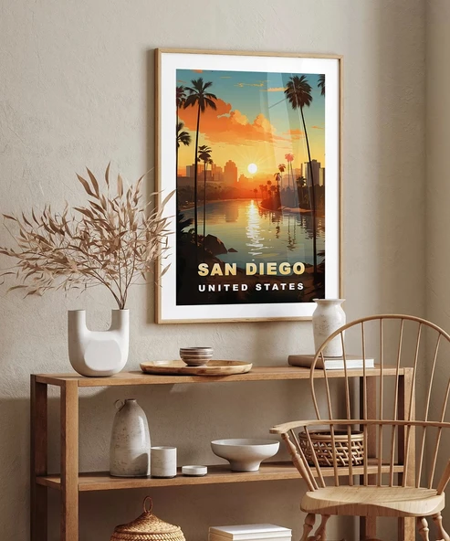 Çerçevesiz Poster San Diego Gün Batımı - Resim 5
