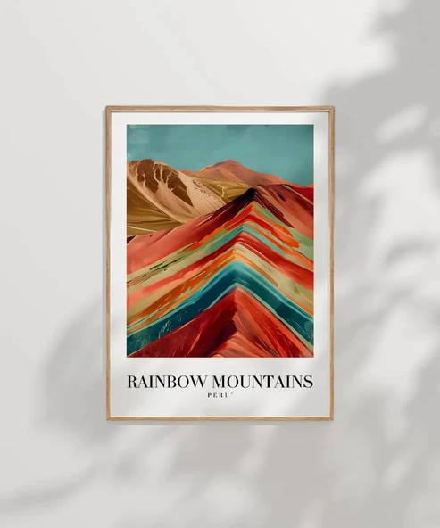 Çerçevesiz Poster Rainbow Mountains Peru - Resim 7