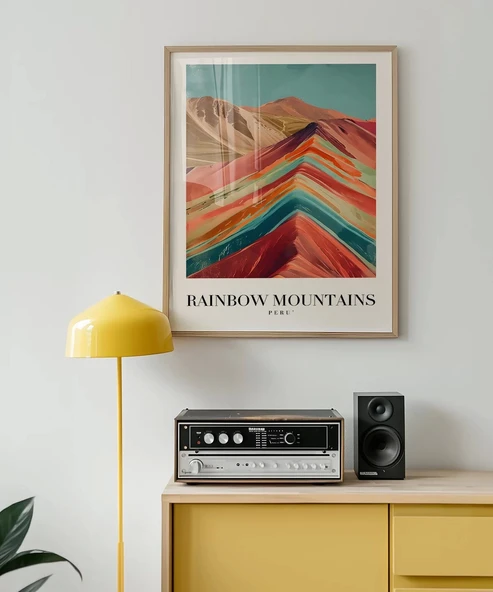 Çerçevesiz Poster Rainbow Mountains Peru - Resim 3