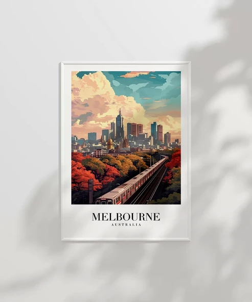 Çerçevesiz Poster Melbourne Tren İstasyonu - Resim 2