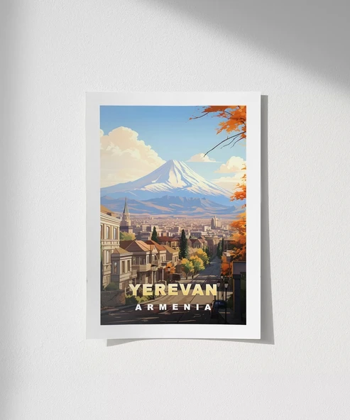 Çerçevesiz Poster Yerevan ve Ararat Dağı Manzarası ürün görseli