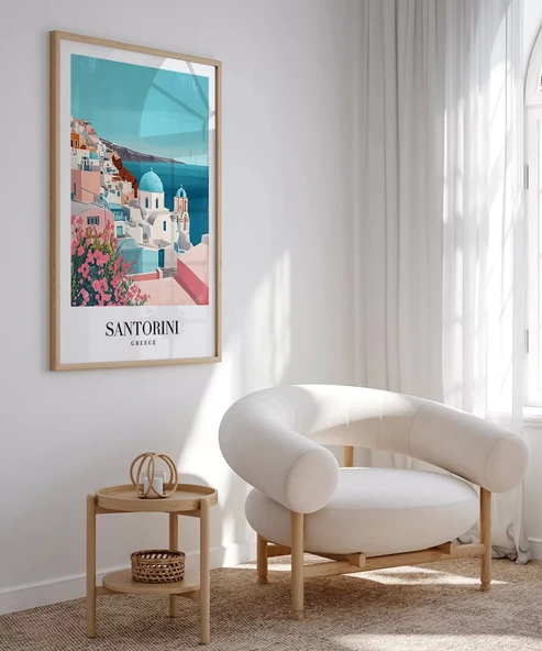 Çerçevesiz Poster Santorini'nin Masmavi Hayalleri - Resim 4