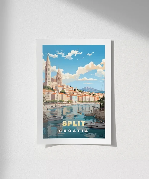 Çerçevesiz Poster Split Sahil Manzarası ürün görseli