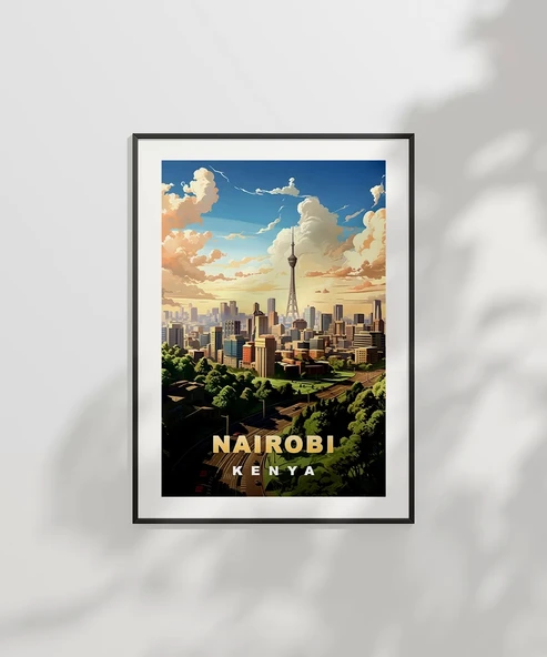 Çerçevesiz Poster Nairobi Şehir Manzarası - Resim 7