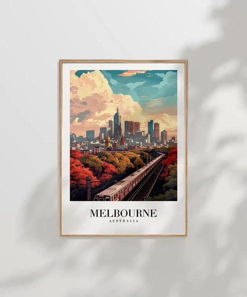 Çerçevesiz Poster Melbourne Tren İstasyonu - Resim 6