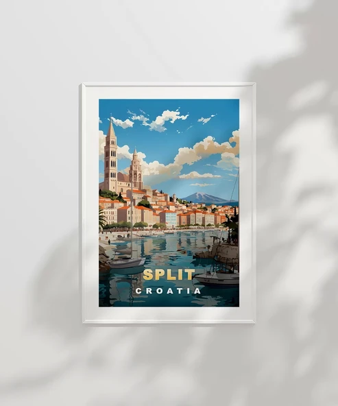 Çerçevesiz Poster Split Sahil Manzarası - Resim 2