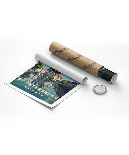 Çerçevesiz Poster St. Petersburg Kanal Manzarası - Resim 8