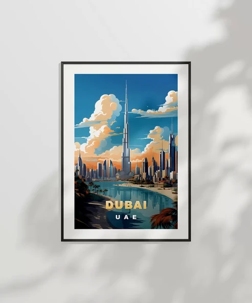 Çerçevesiz Poster Dubai Burj Khalifa Kulesi - Resim 7