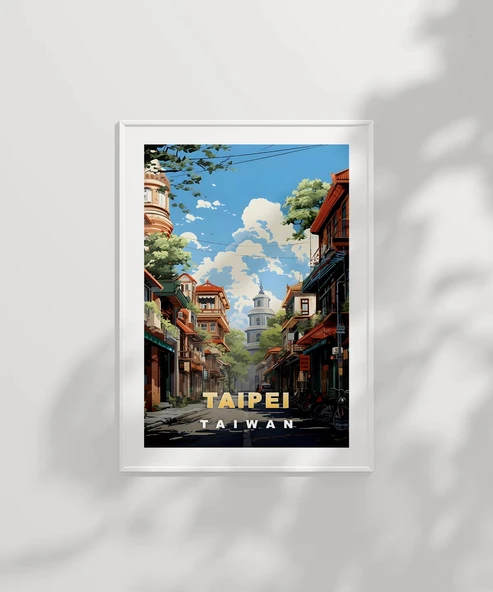 Çerçevesiz Poster Taipei Sokak Manzarası - Resim 2