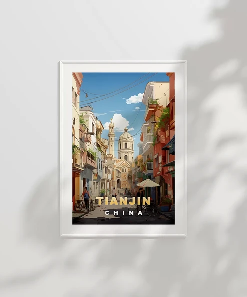 Çerçevesiz Poster Tianjin Tarihi Sokak Manzarası - 2