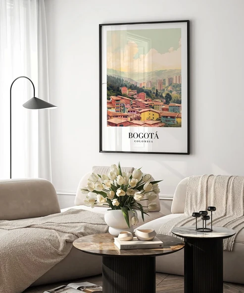 Çerçevesiz Poster Bogotá'nın Renkli Çatıları - Resim 5