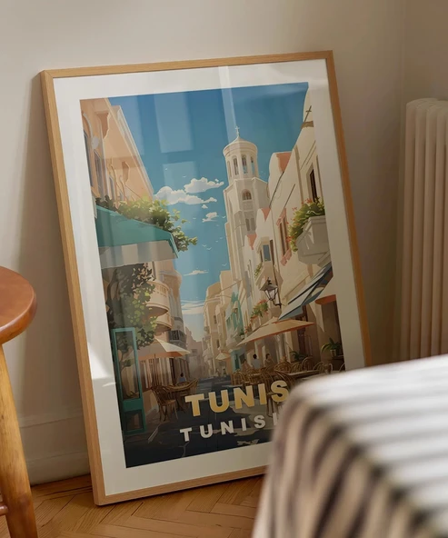 Çerçevesiz Poster Tunus’un Kalbi Tunis Şehir - Resim 3