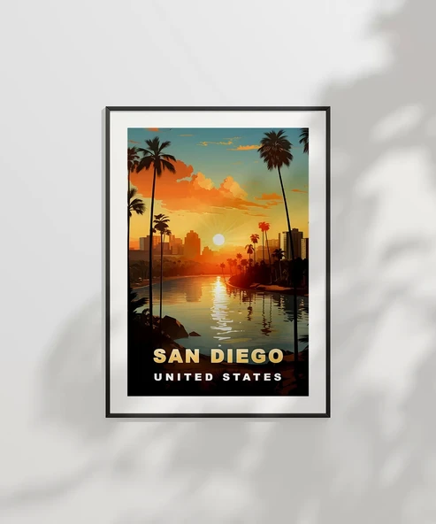 Çerçevesiz Poster San Diego Gün Batımı - Resim 6