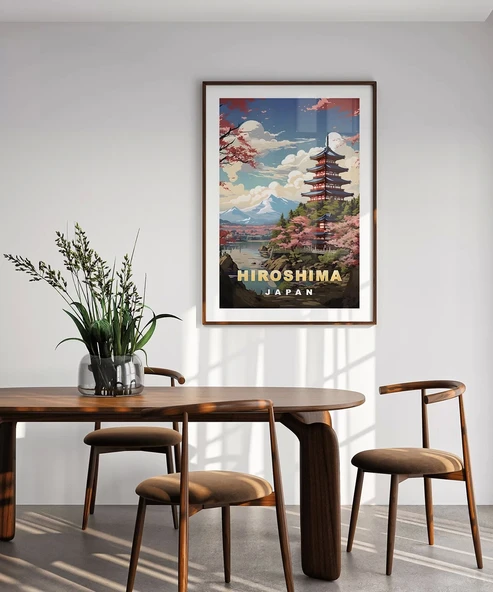 Çerçevesiz Poster Hiroşima'nın Huzurlu Manzarası - Resim 4