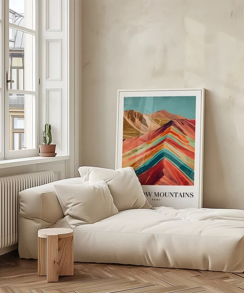 Çerçevesiz Poster Rainbow Mountains Peru - Resim 4