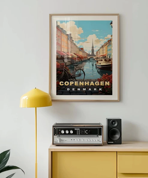Çerçevesiz Poster Nyhavn'ın Renkli Kanalları - Resim 3