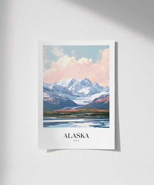 Çerçevesiz Poster Karlarla Kaplanmış Alaska ürün görseli