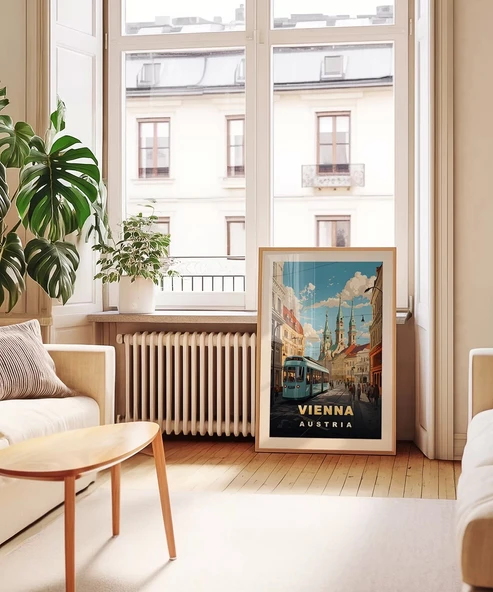 Çerçevesiz Poster Viyana’nın Tarihi Sokakları ile Sanat - Resim 4
