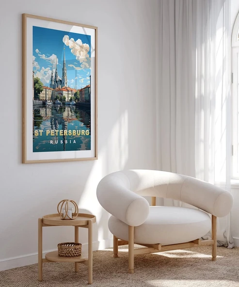 Çerçevesiz Poster St. Petersburg Kanal Manzarası - Resim 4