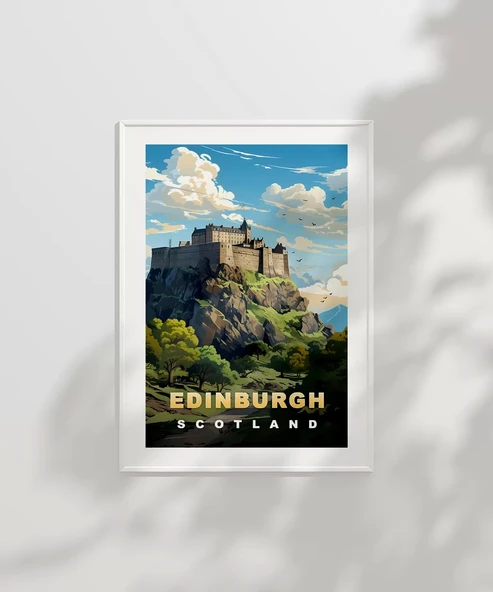 Çerçevesiz Poster Edinburgh Manzarası - Resim 2