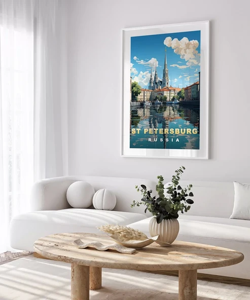 Çerçevesiz Poster St. Petersburg Kanal Manzarası - Resim 3