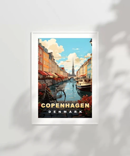 Çerçevesiz Poster Nyhavn'ın Renkli Kanalları - Resim 2